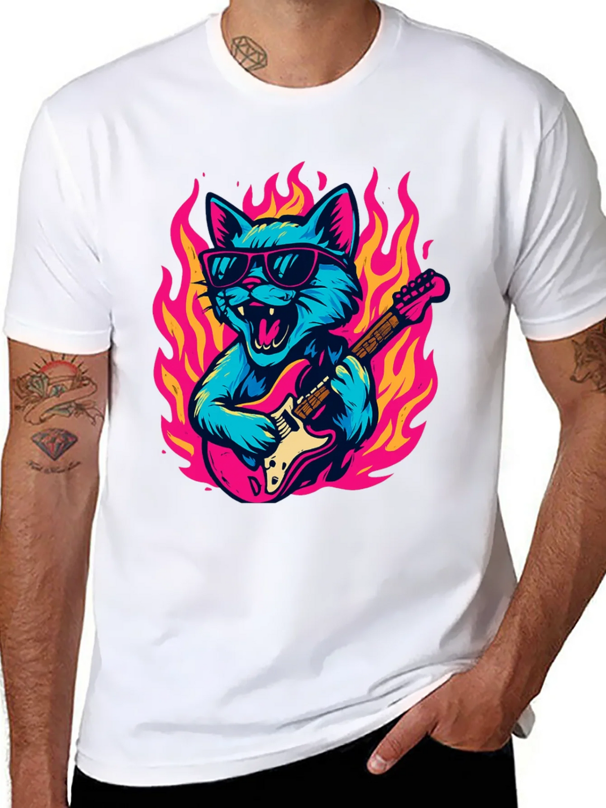 Rockin Cat Guitarist T-Shirt product image 7