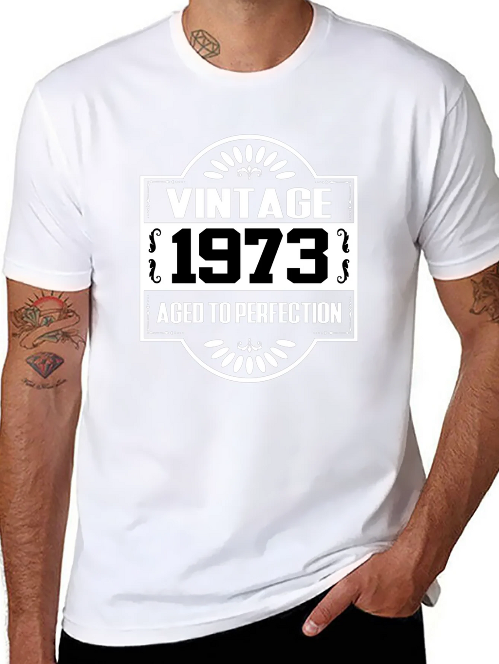 Vintage 1973 Aged to Perfection Black T-Shirt product image 7