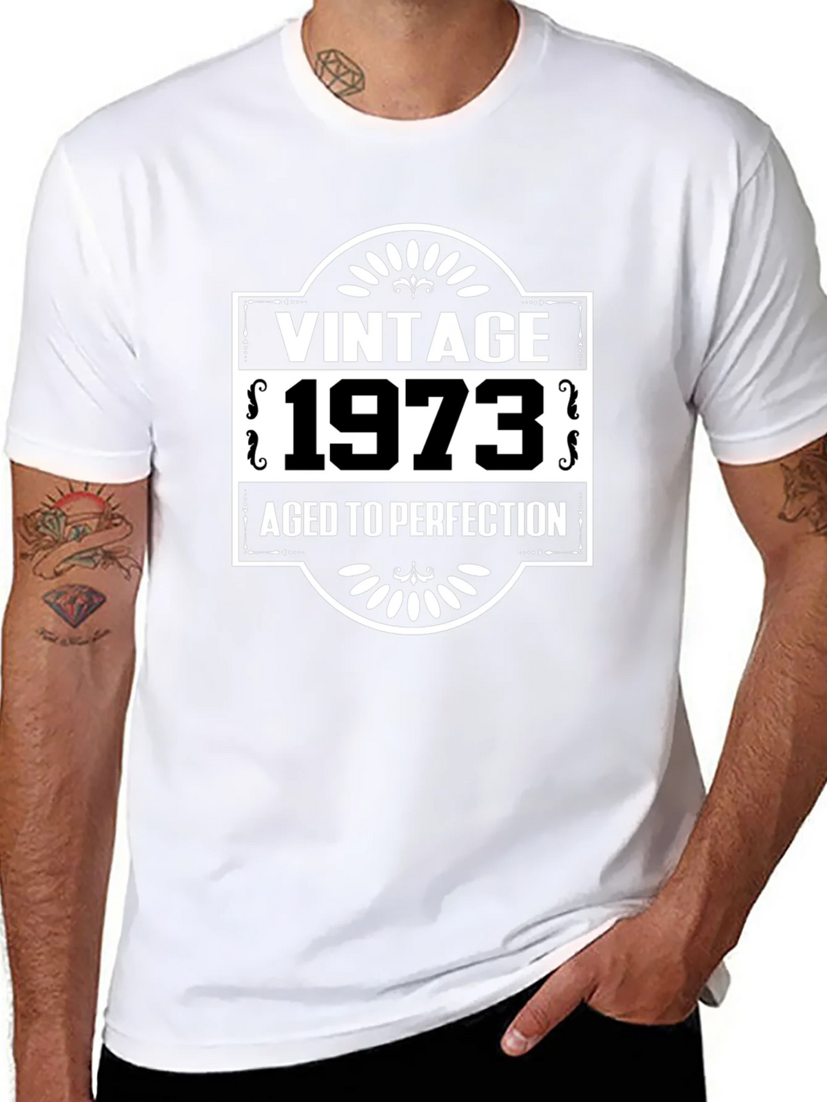 Vintage 1973 Aged to Perfection Black T-Shirt product image 7