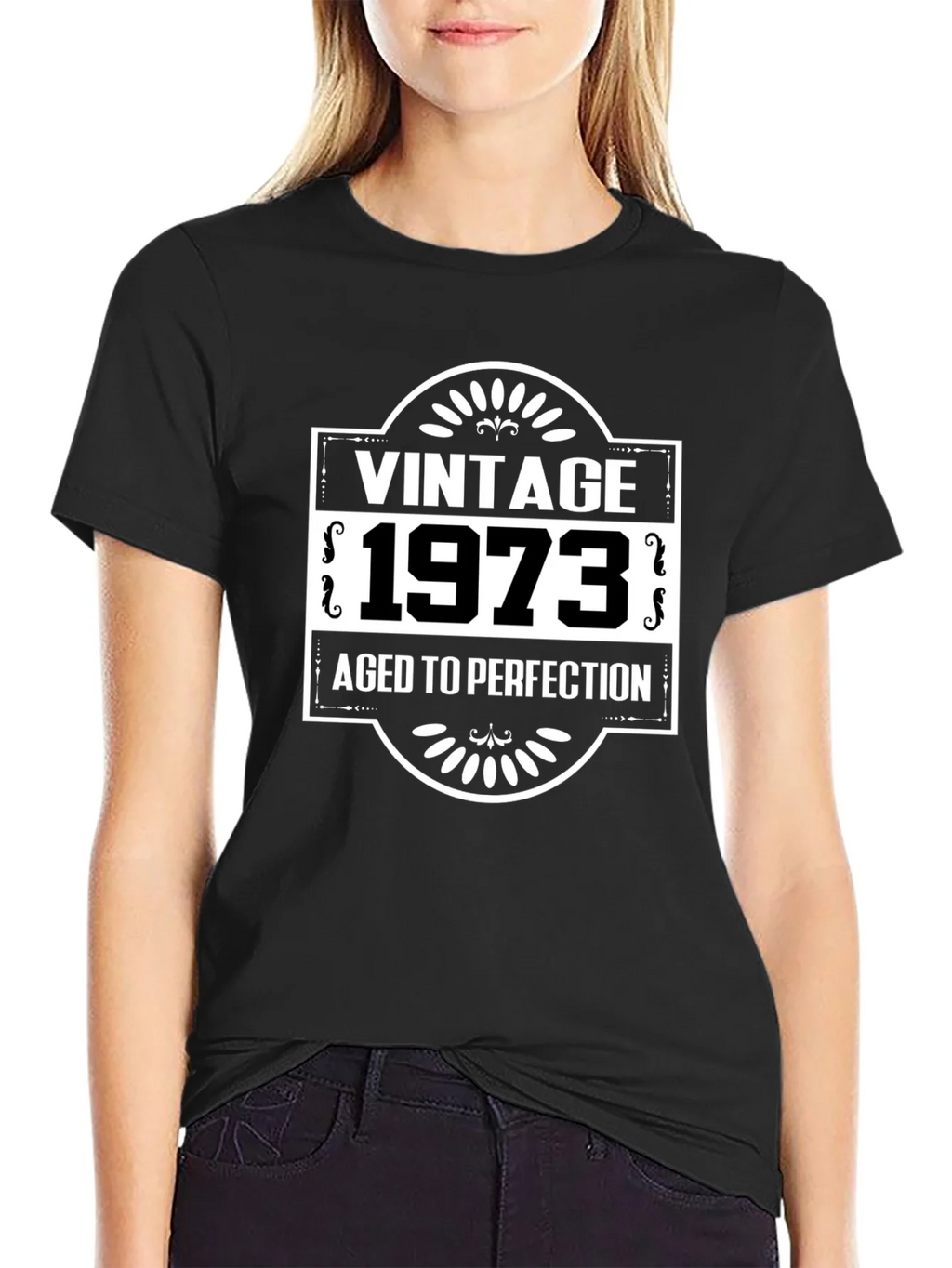 Vintage 1973 Aged to Perfection Black T-Shirt product image 2