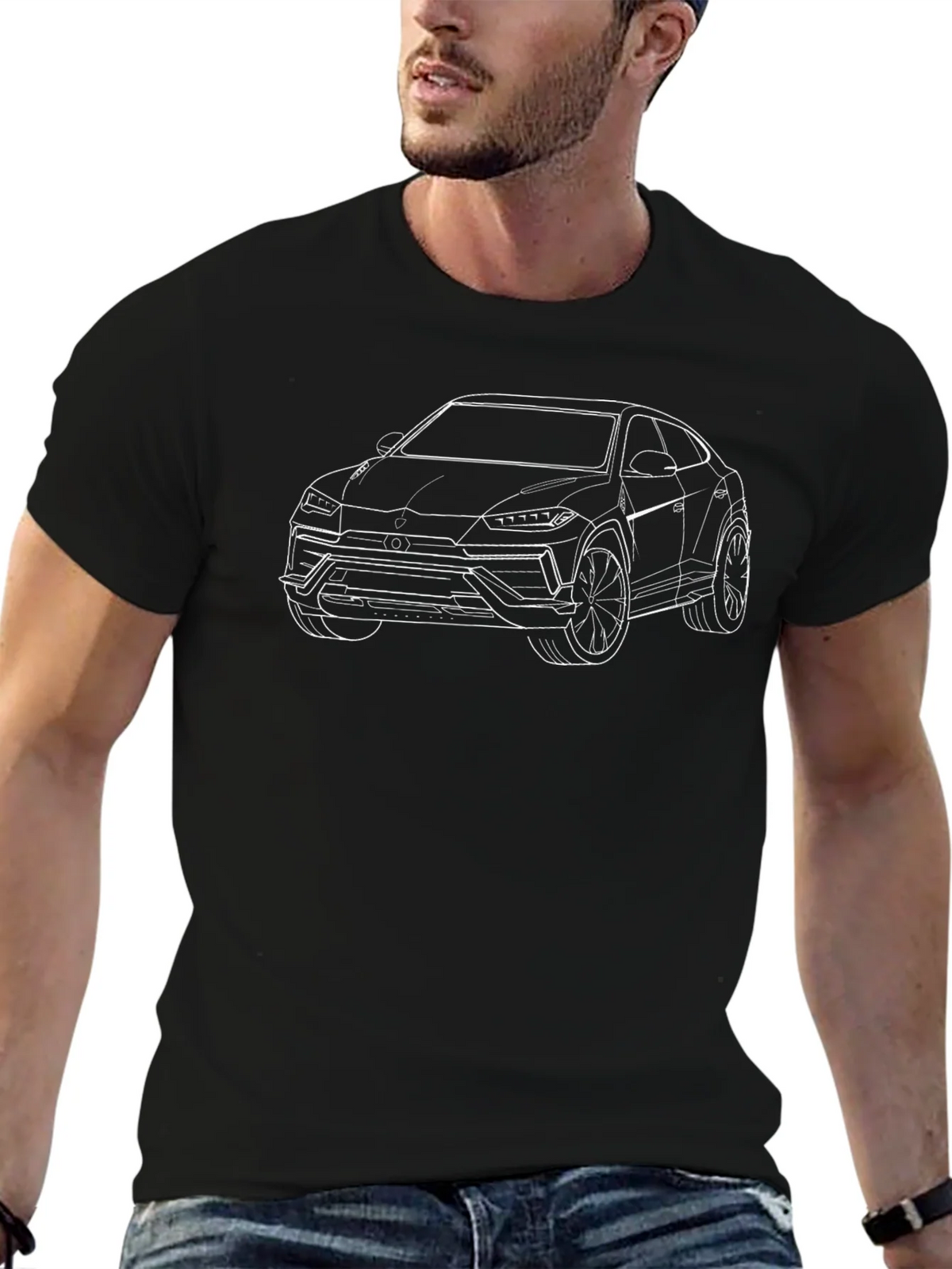 Lamborghini Urus Outline Graphic Tee - Black product image 6