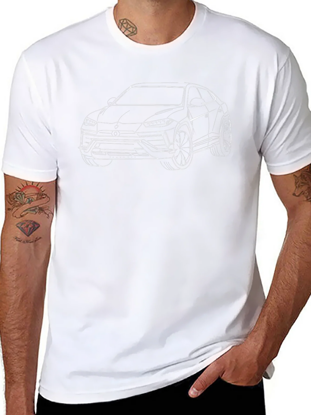 Lamborghini Urus Outline Graphic Tee - Black product image 7