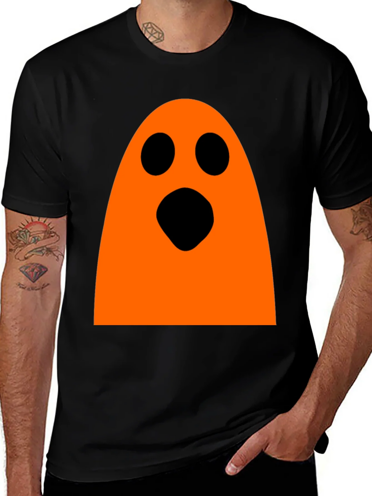 Halloween Ghost Graphic Tee - Black product image 1