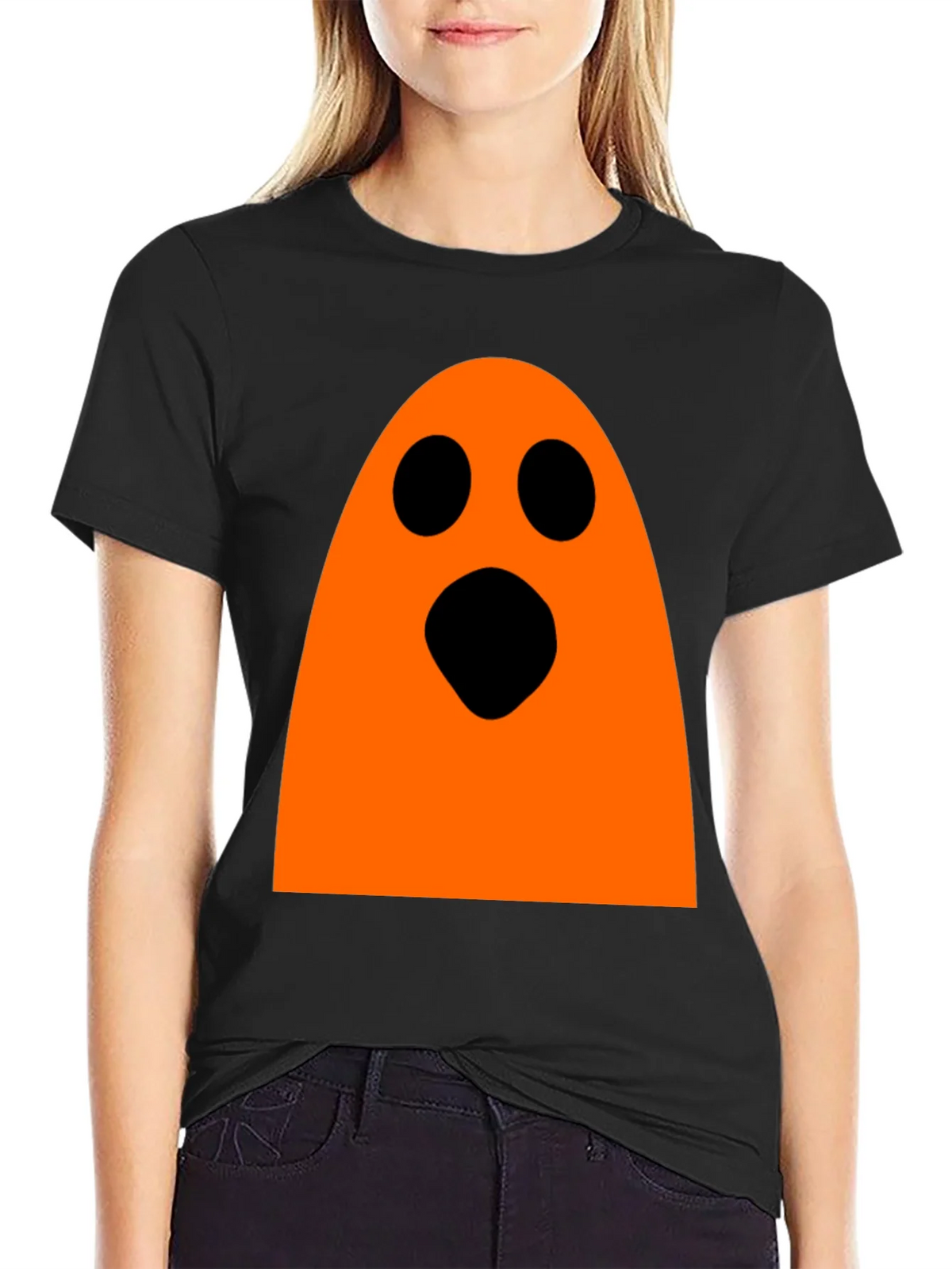 Halloween Ghost Graphic Tee - Black product image 2