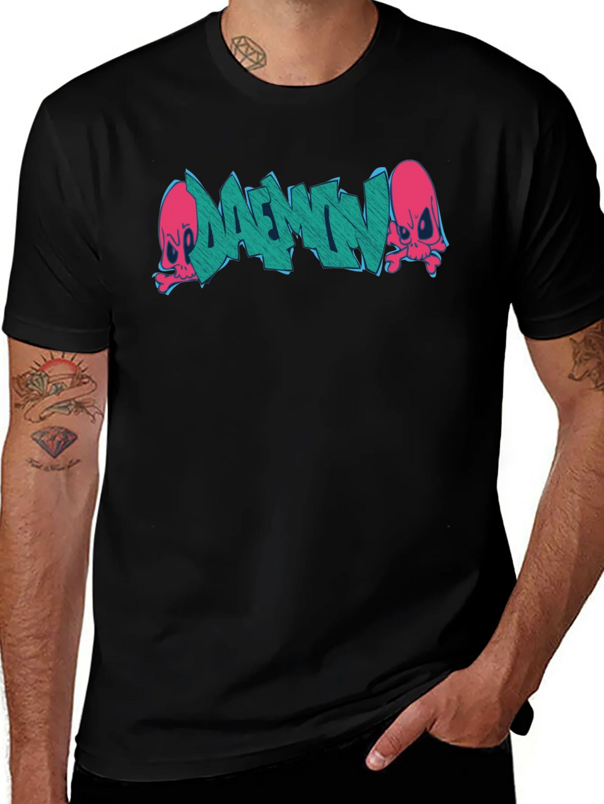 Daemon Graffiti Graphic T-Shirt - Black product image 1
