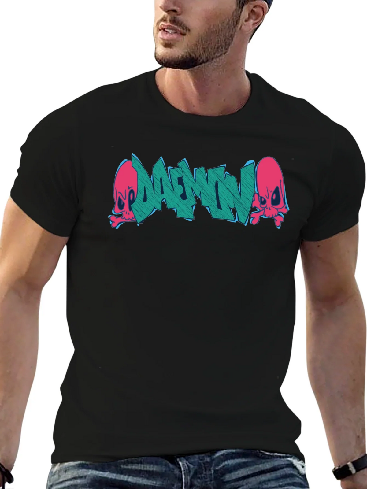 Daemon Graffiti Graphic T-Shirt - Black product image 6