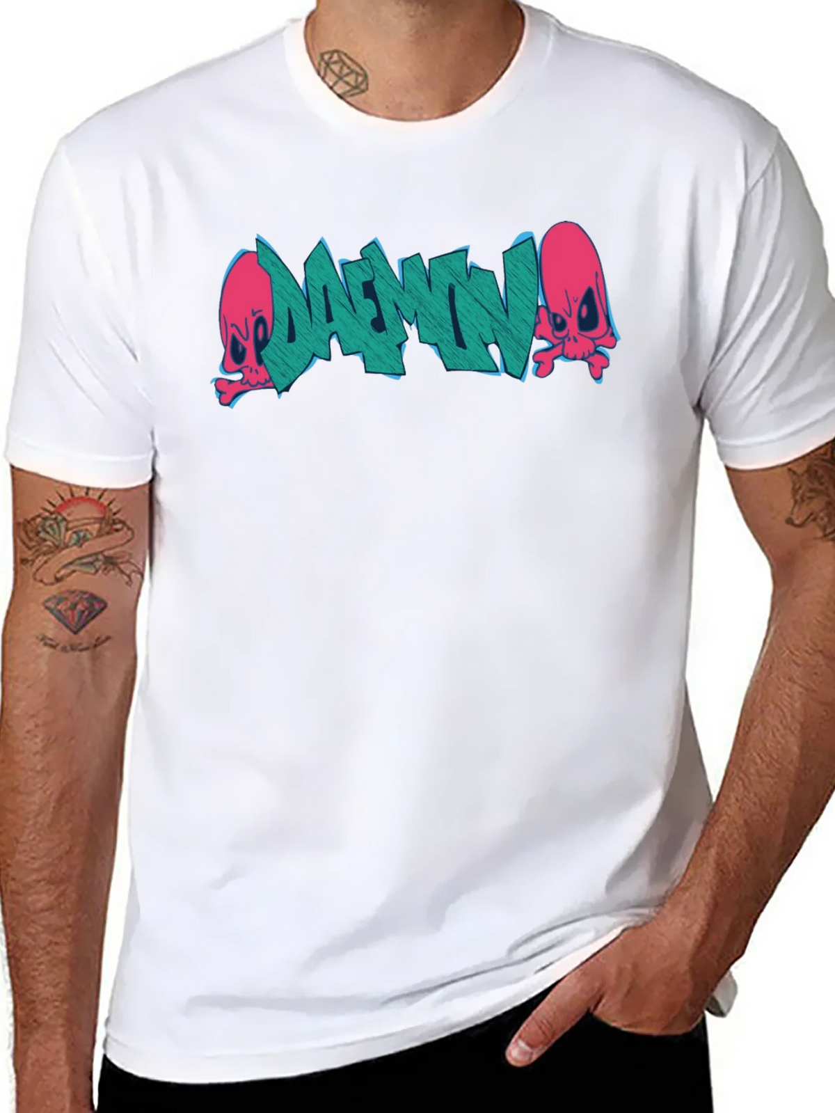 Daemon Graffiti Graphic T-Shirt - Black product image 7