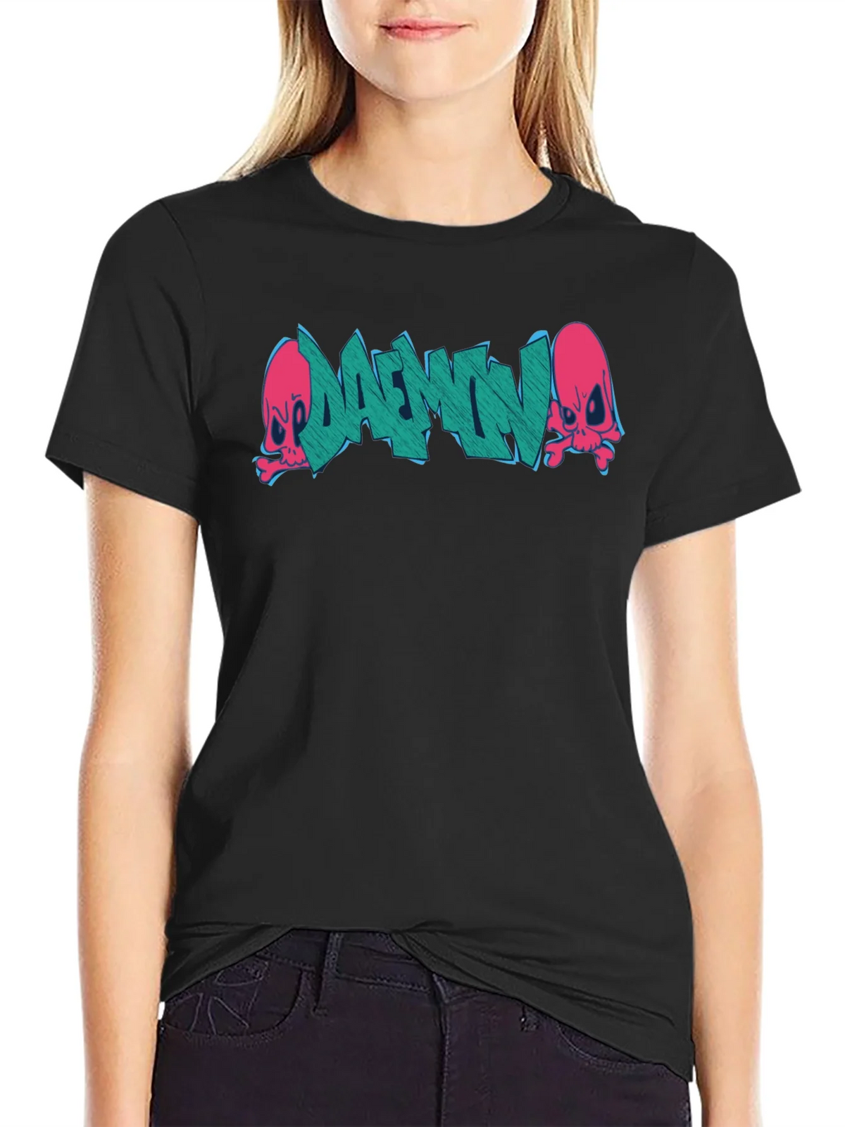 Daemon Graffiti Graphic T-Shirt - Black product image 2