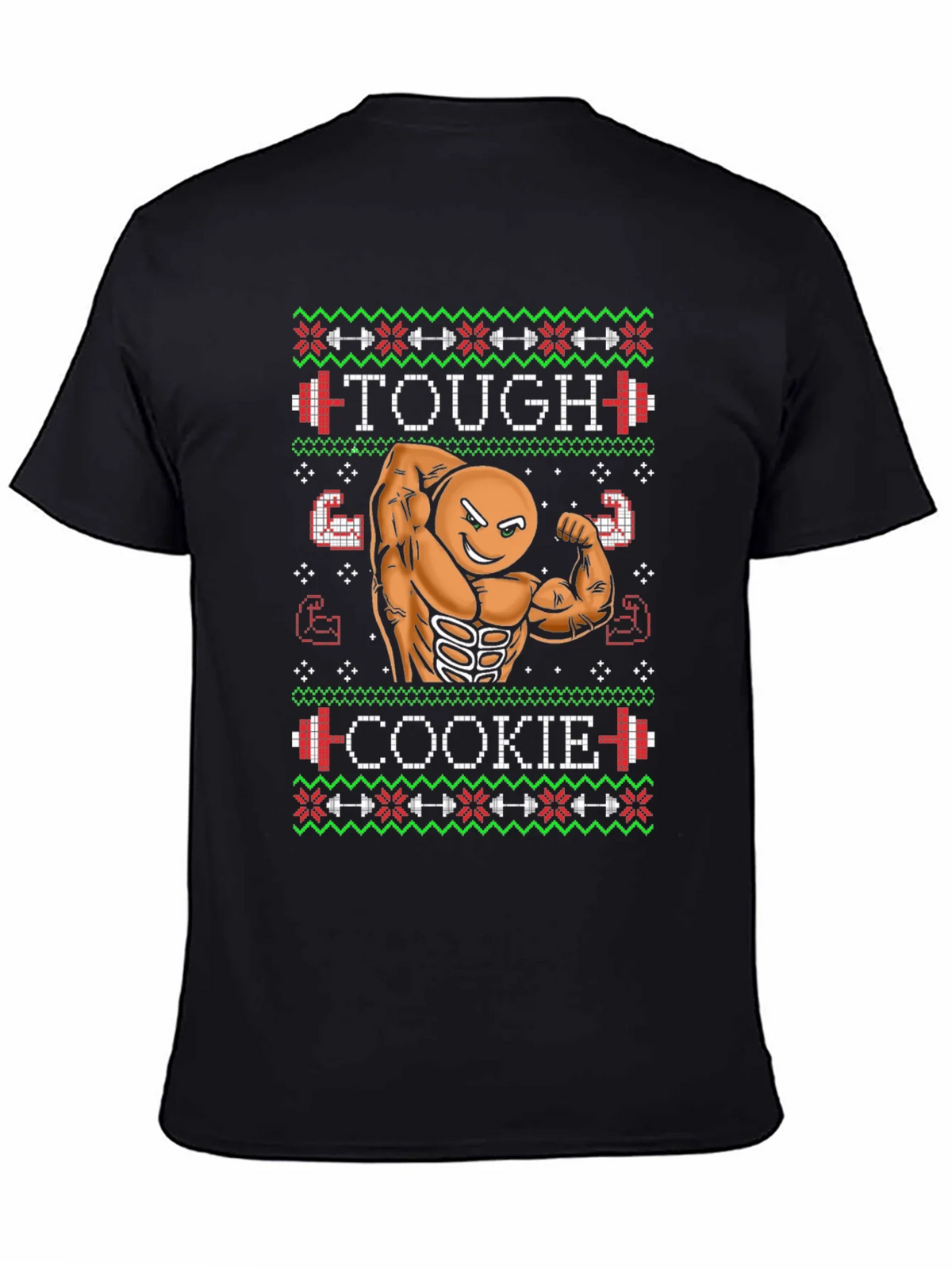 Tough Cookie Ugly Christmas Sweater Gym Workout T-Shirt product image 4