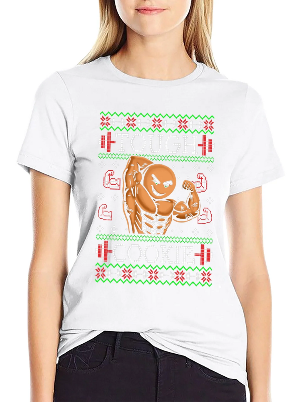 Tough Cookie Ugly Christmas Sweater Gym Workout T-Shirt product image 8