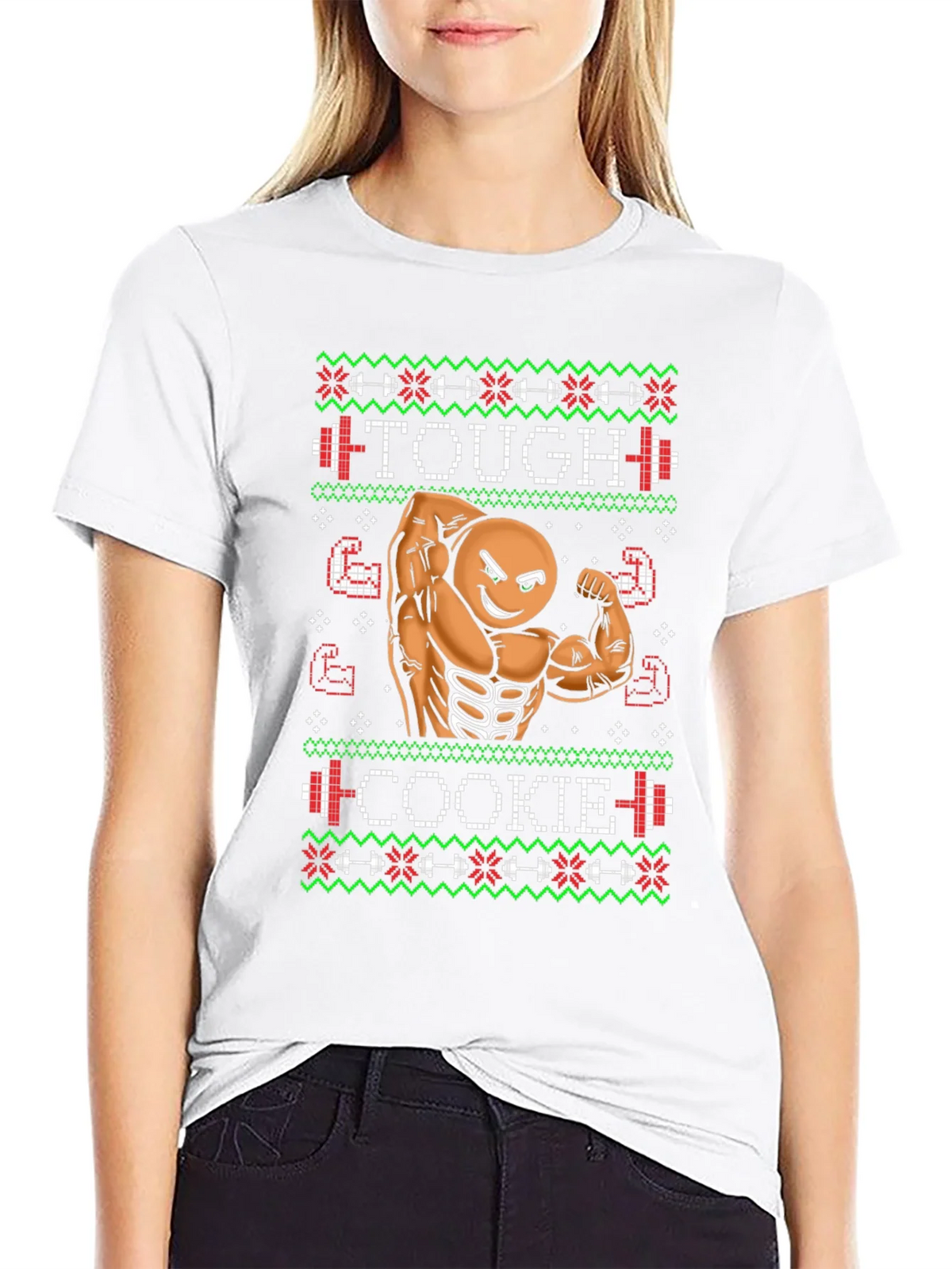 Tough Cookie Ugly Christmas Sweater Gym Workout T-Shirt product image 8