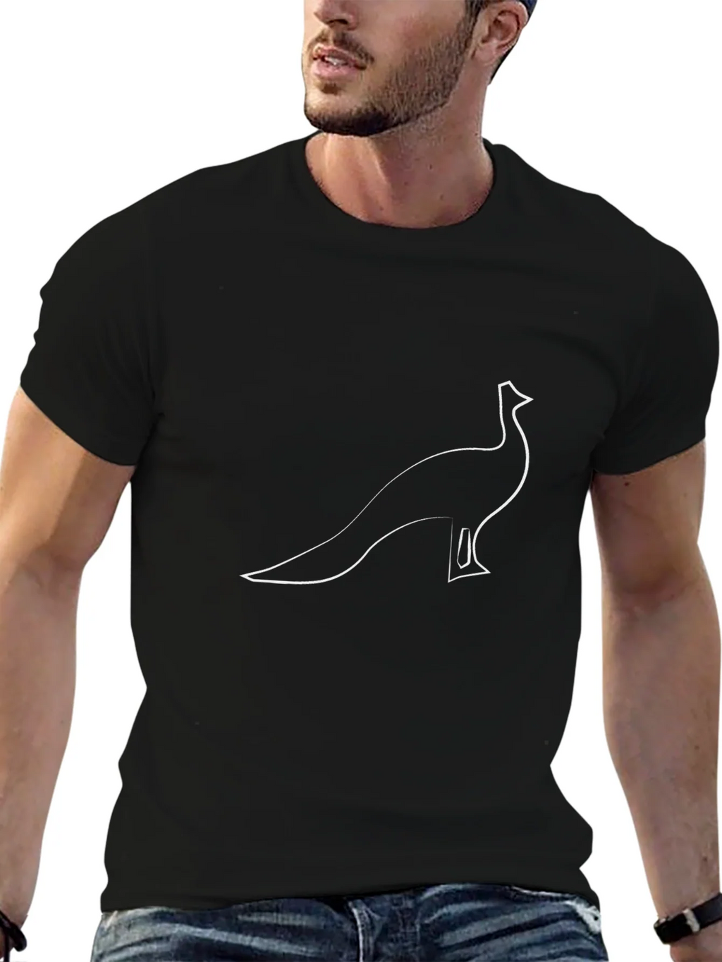 Minimalist Peacock Graphic T-Shirt - Black Cotton Tee product image 6