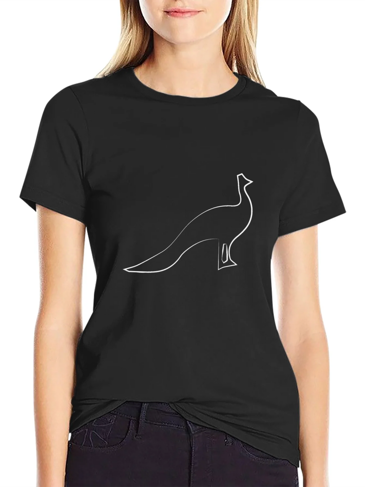 Minimalist Peacock Graphic T-Shirt - Black Cotton Tee product image 2