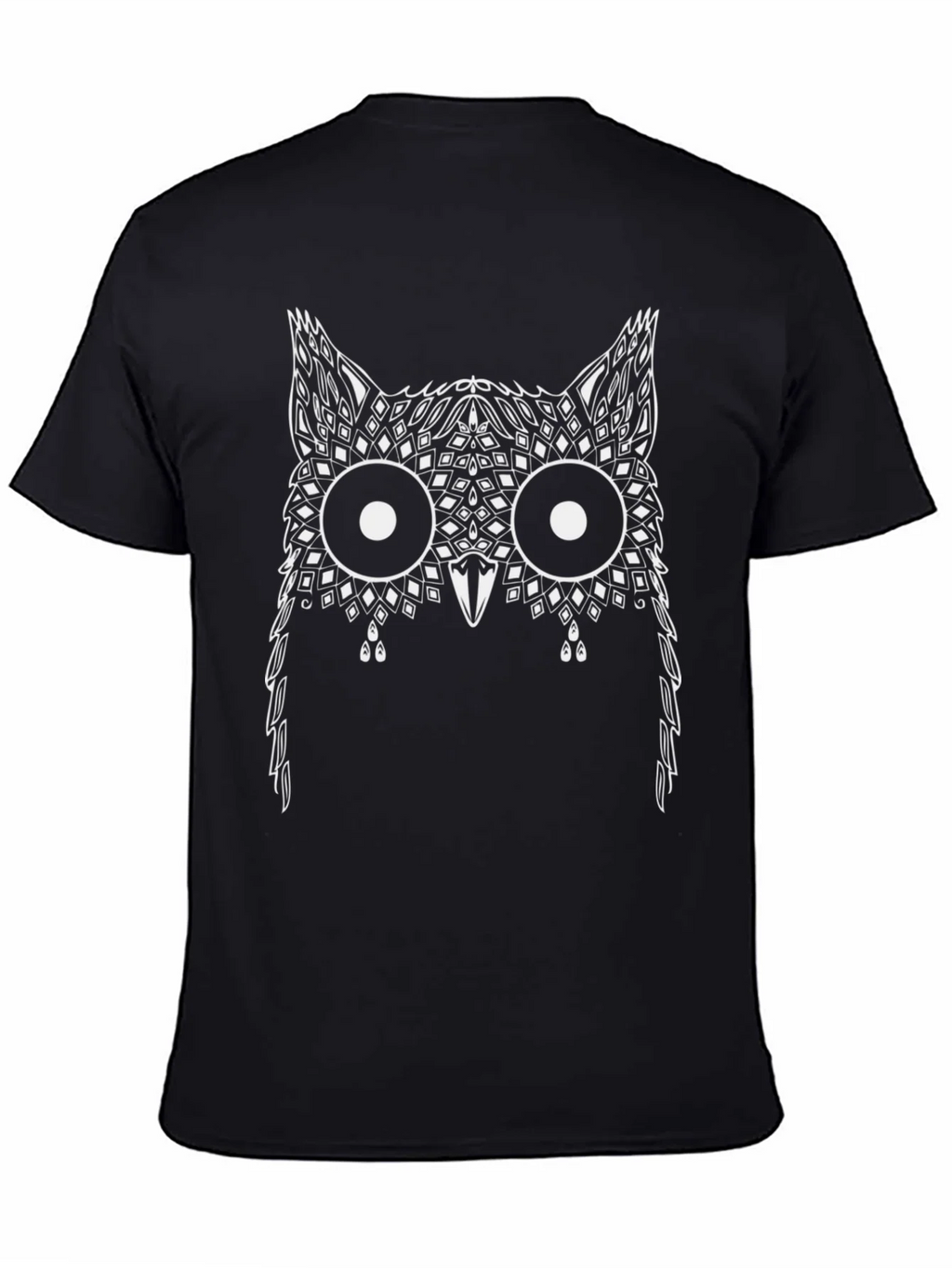 Abstract Owl Graphic Print Black T-Shirt product image 4