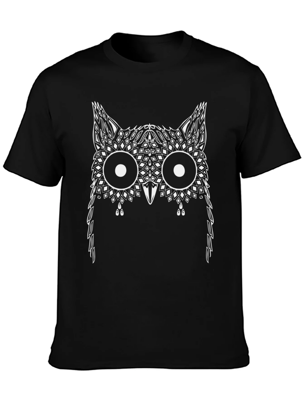 Abstract Owl Graphic Print Black T-Shirt product image 3
