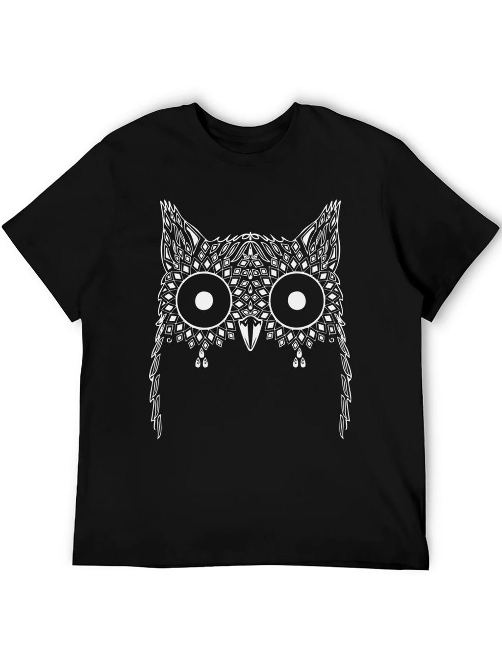 Abstract Owl Graphic Print Black T-Shirt product image 5