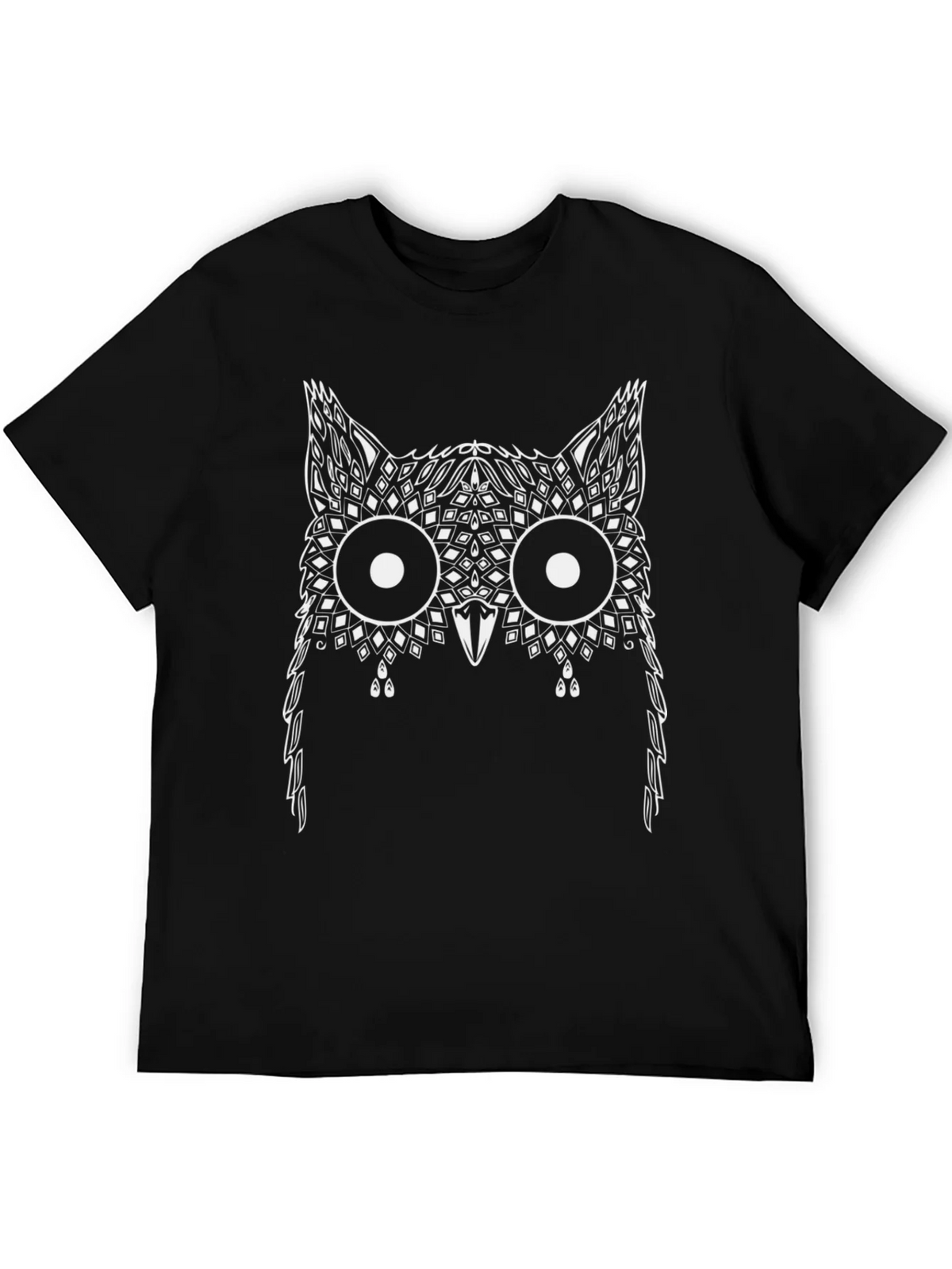Abstract Owl Graphic Print Black T-Shirt product image 5
