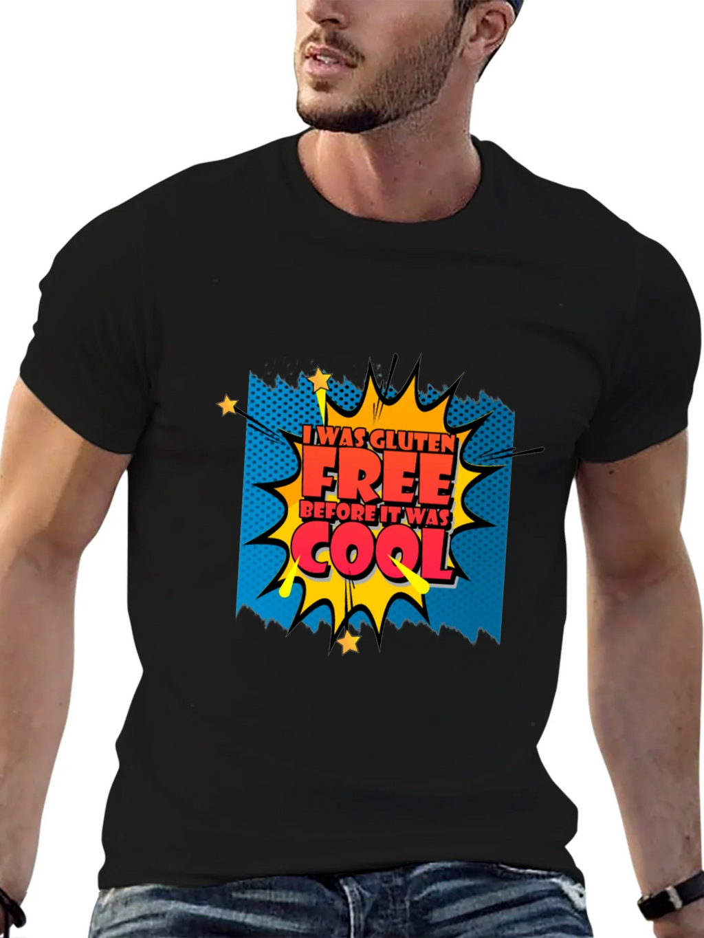 Gluten Free Before It Was Cool Graphic Tee - Black product image 6