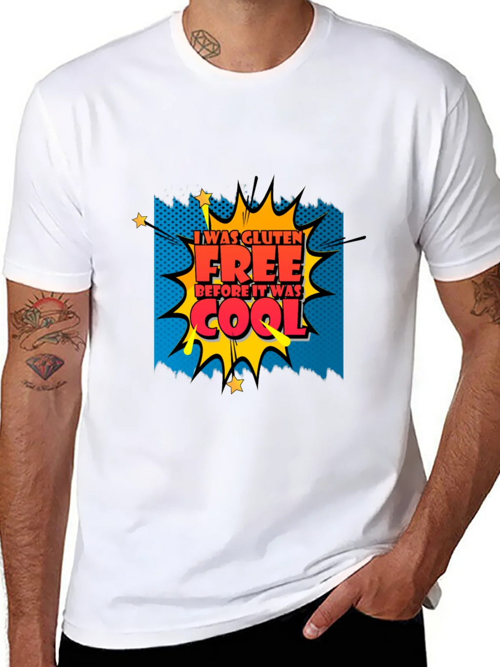 Gluten Free Before It Was Cool Graphic Tee - Black product image 7