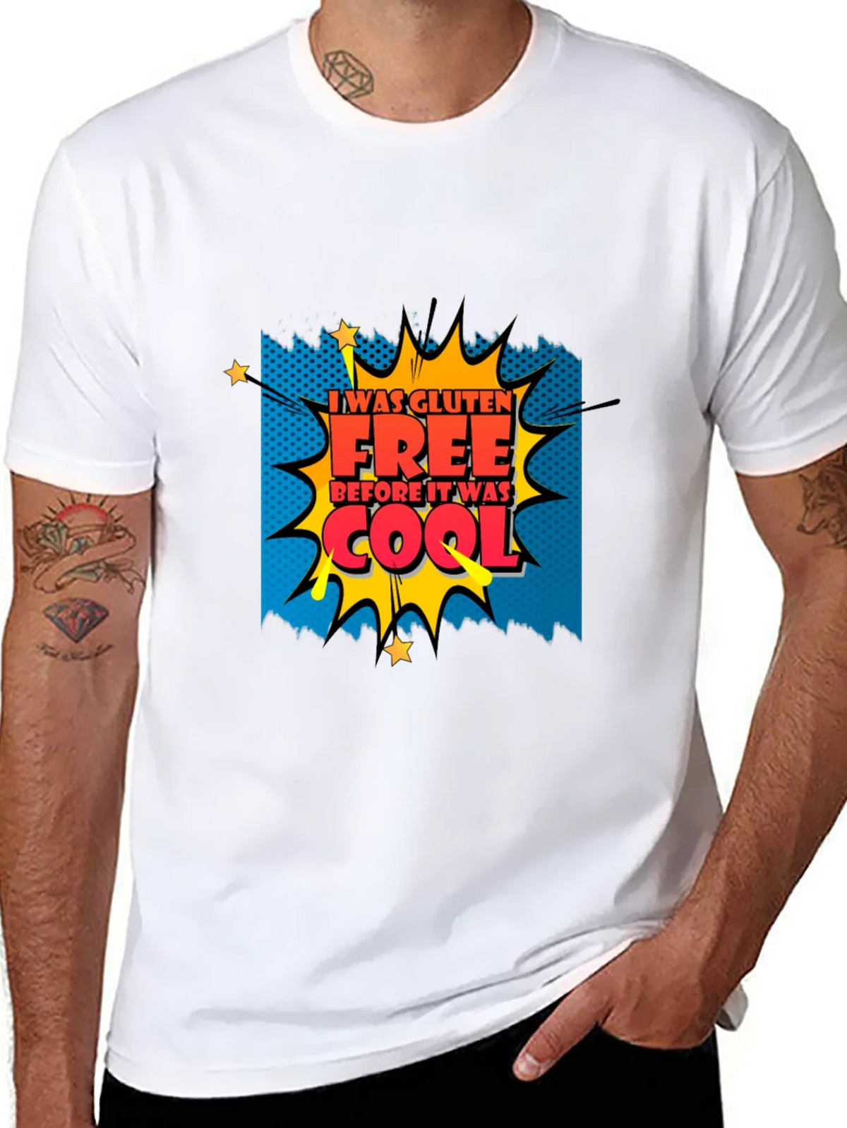 Gluten Free Before It Was Cool Graphic Tee - Black product image 7