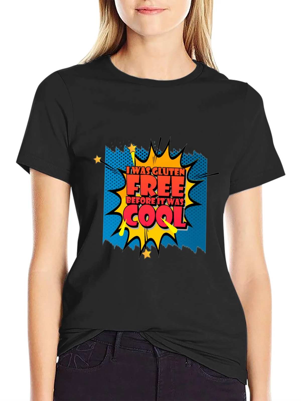 Gluten Free Before It Was Cool Graphic Tee - Black product image 2