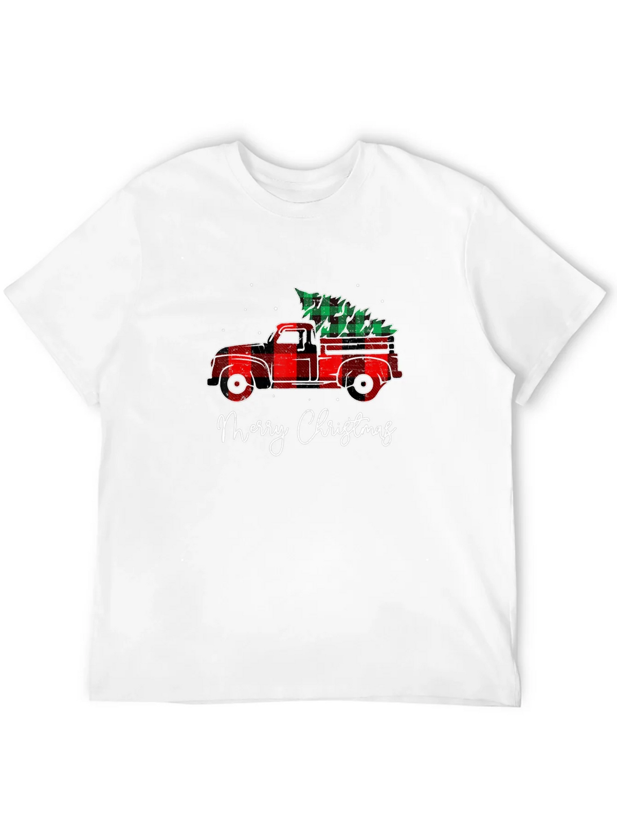 Merry Christmas Plaid Truck T-Shirt product image 7