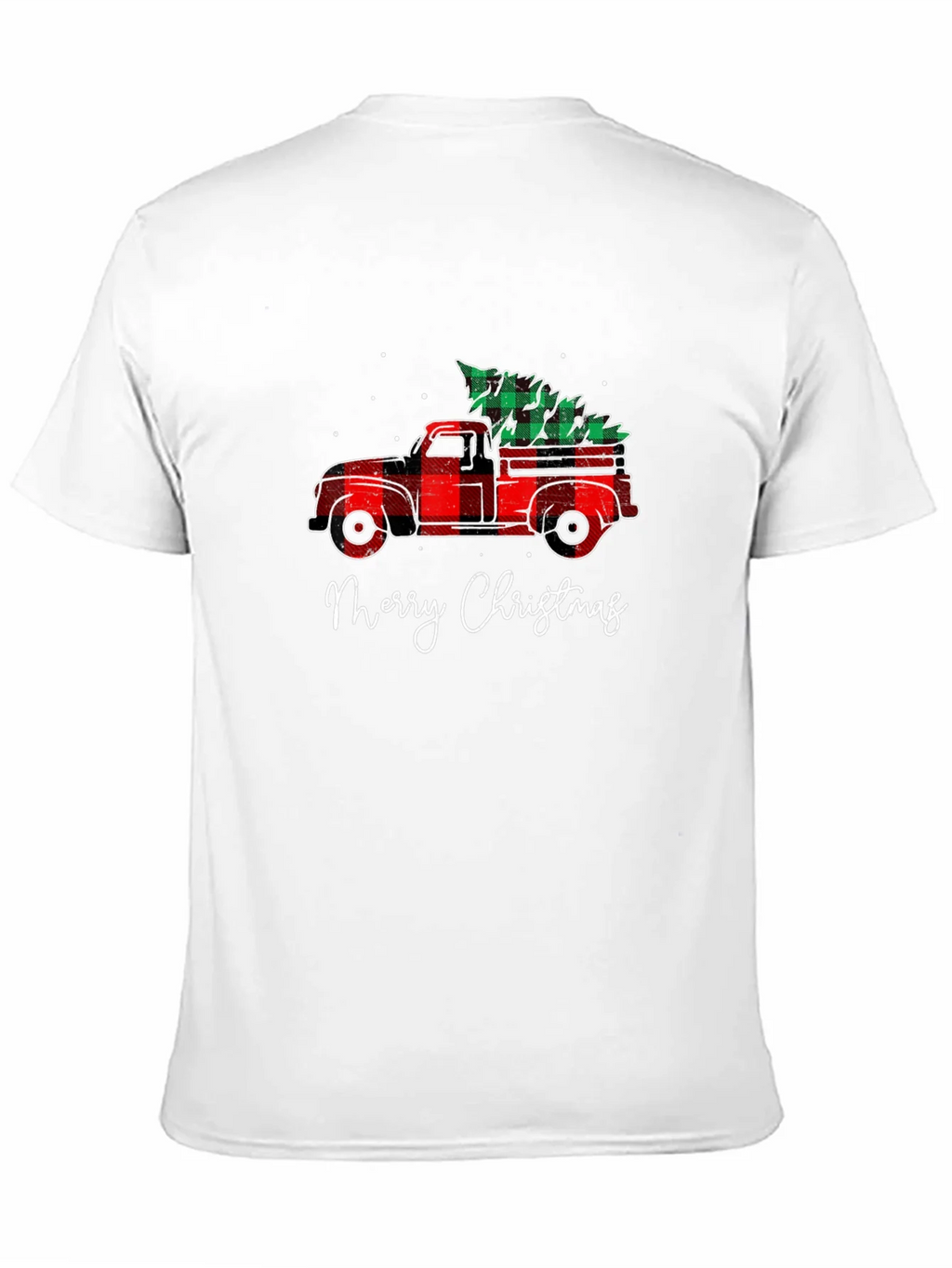 Merry Christmas Plaid Truck T-Shirt product image 6