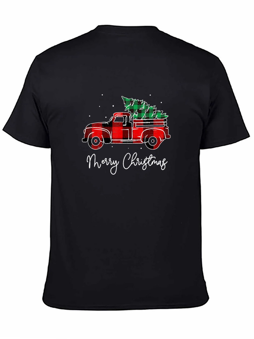 Merry Christmas Plaid Truck T-Shirt product image 3