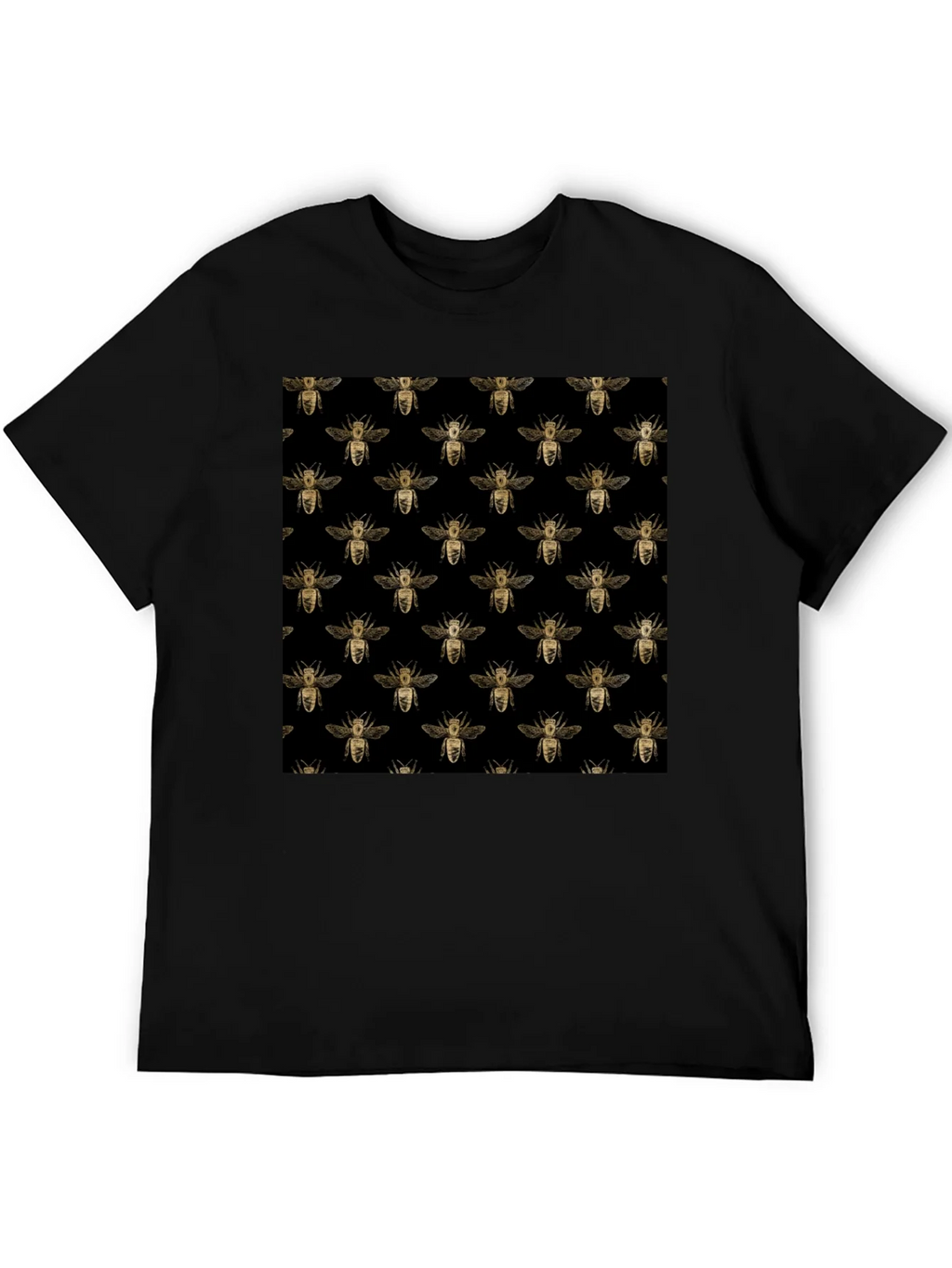 Honey Bee Pattern Black T-Shirt product image 5