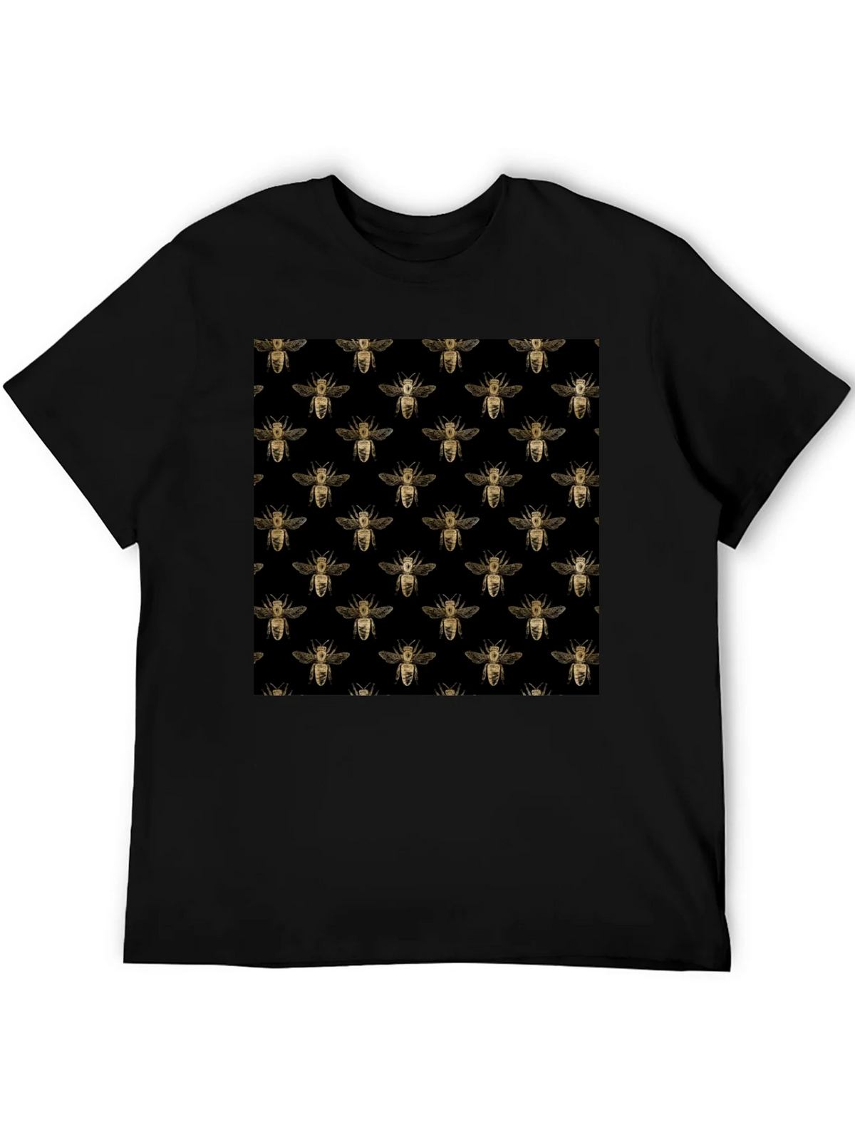Honey Bee Pattern Black T-Shirt product image 5