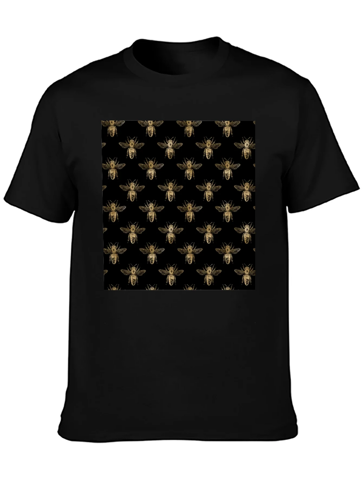 Honey Bee Pattern Black T-Shirt product image 3