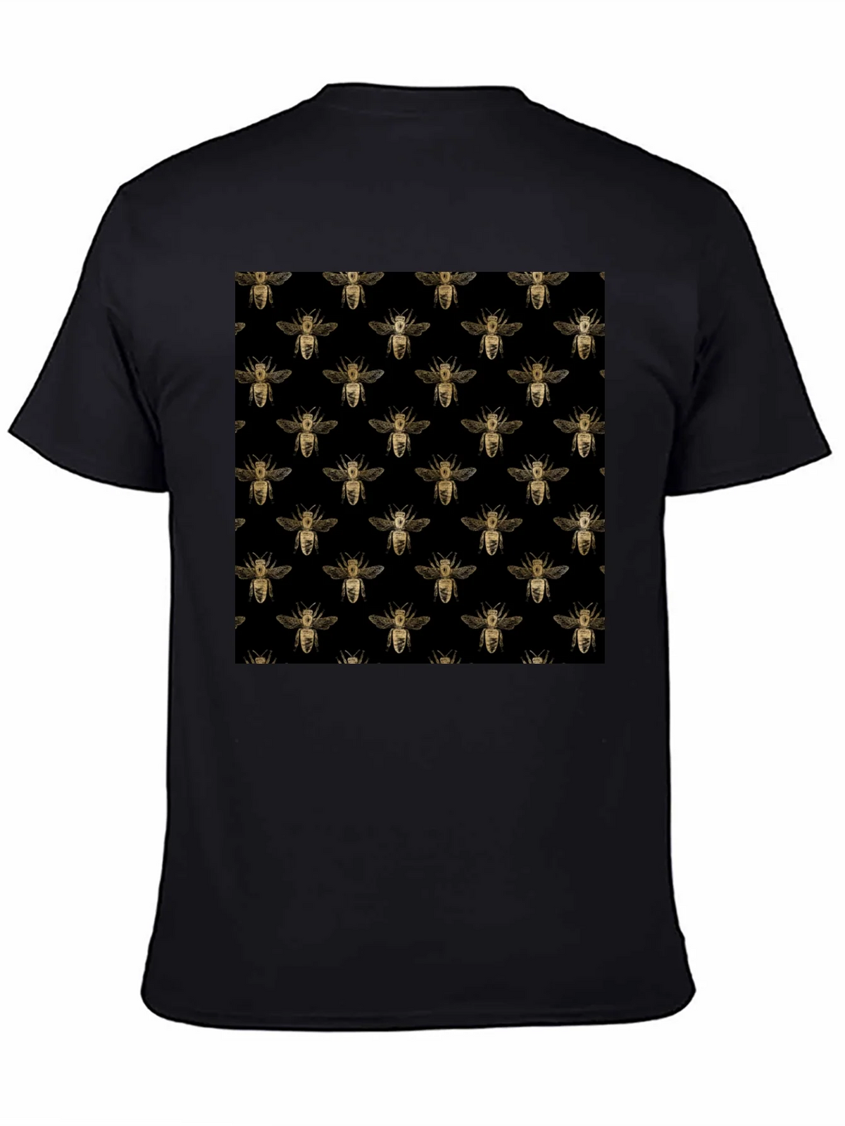Honey Bee Pattern Black T-Shirt product image 4