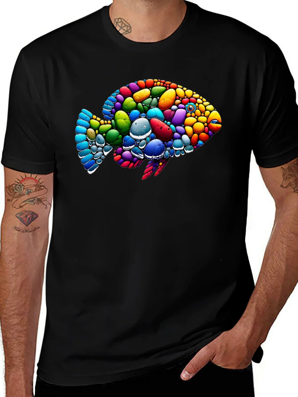 Colorful Fish Graphic T-Shirt product image 1