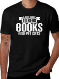 I Just Want to Read Books and Pet Cats T-Shirt product image 1