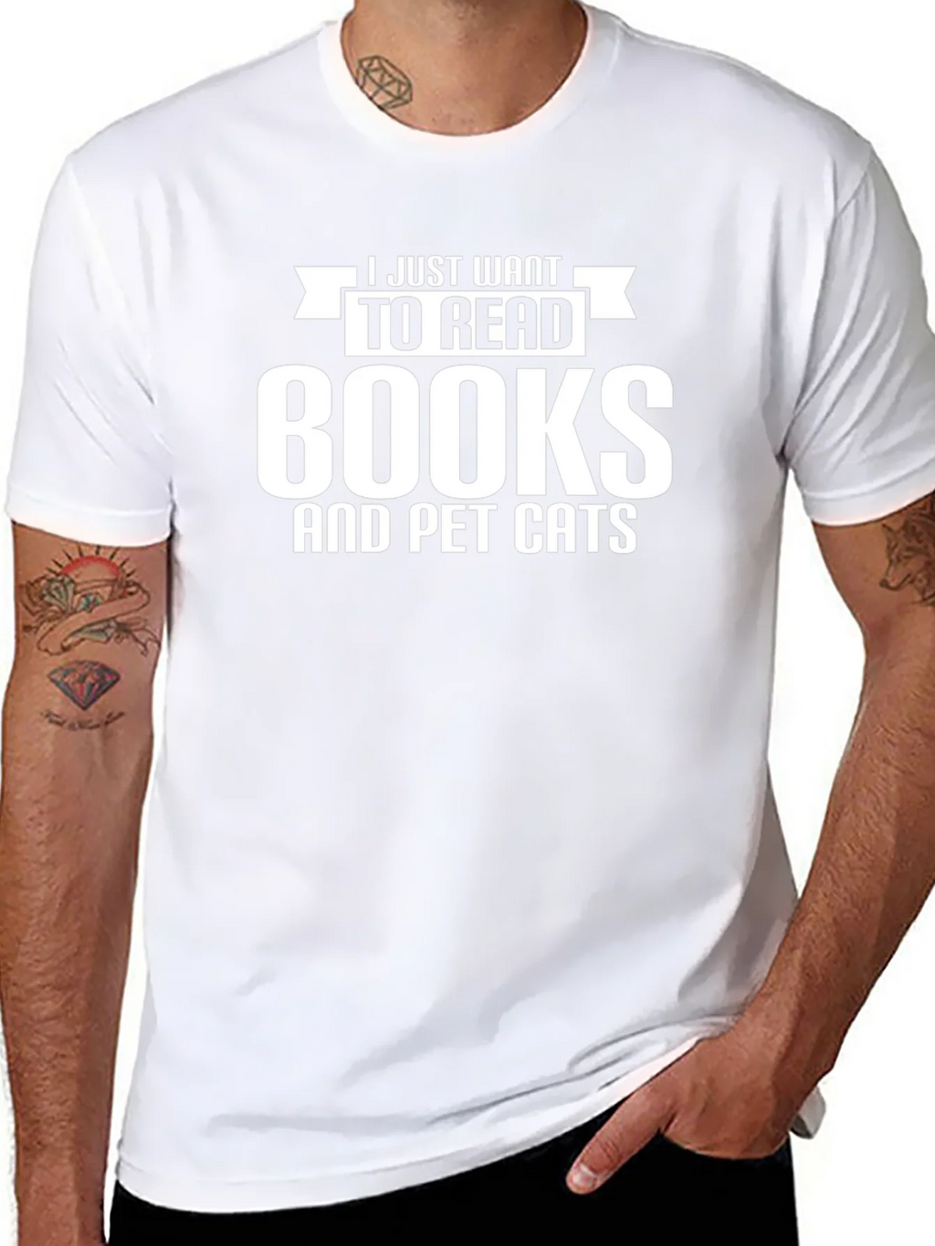 I Just Want to Read Books and Pet Cats T-Shirt product image 7