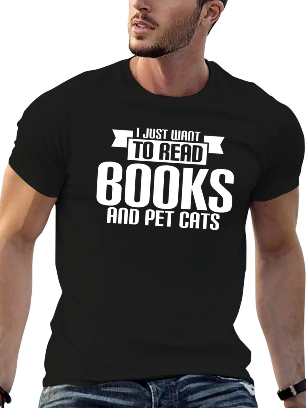 I Just Want to Read Books and Pet Cats T-Shirt product image 6