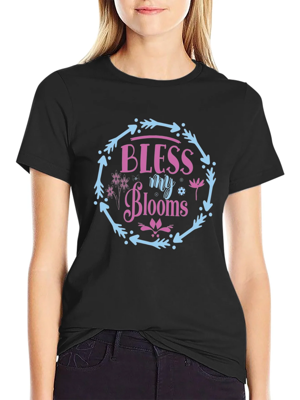 Bless My Blooms Graphic Tee - Floral Wreath Design product image 2