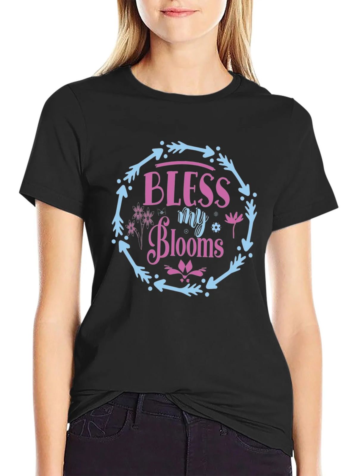 Bless My Blooms Graphic Tee - Floral Wreath Design product image 2