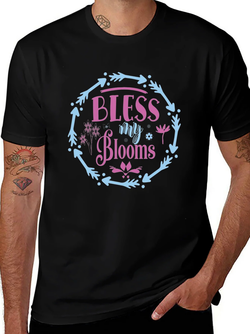 Bless My Blooms Graphic Tee - Floral Wreath Design product image 1