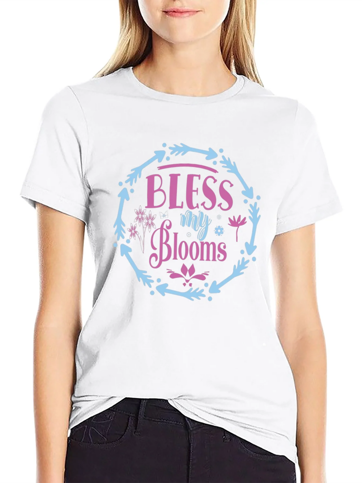 Bless My Blooms Graphic Tee - Floral Wreath Design product image 8