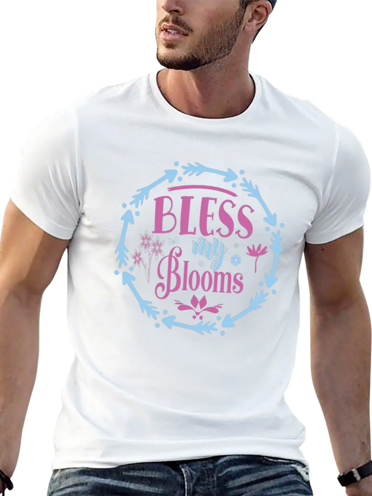Bless My Blooms Graphic Tee - Floral Wreath Design product image 12