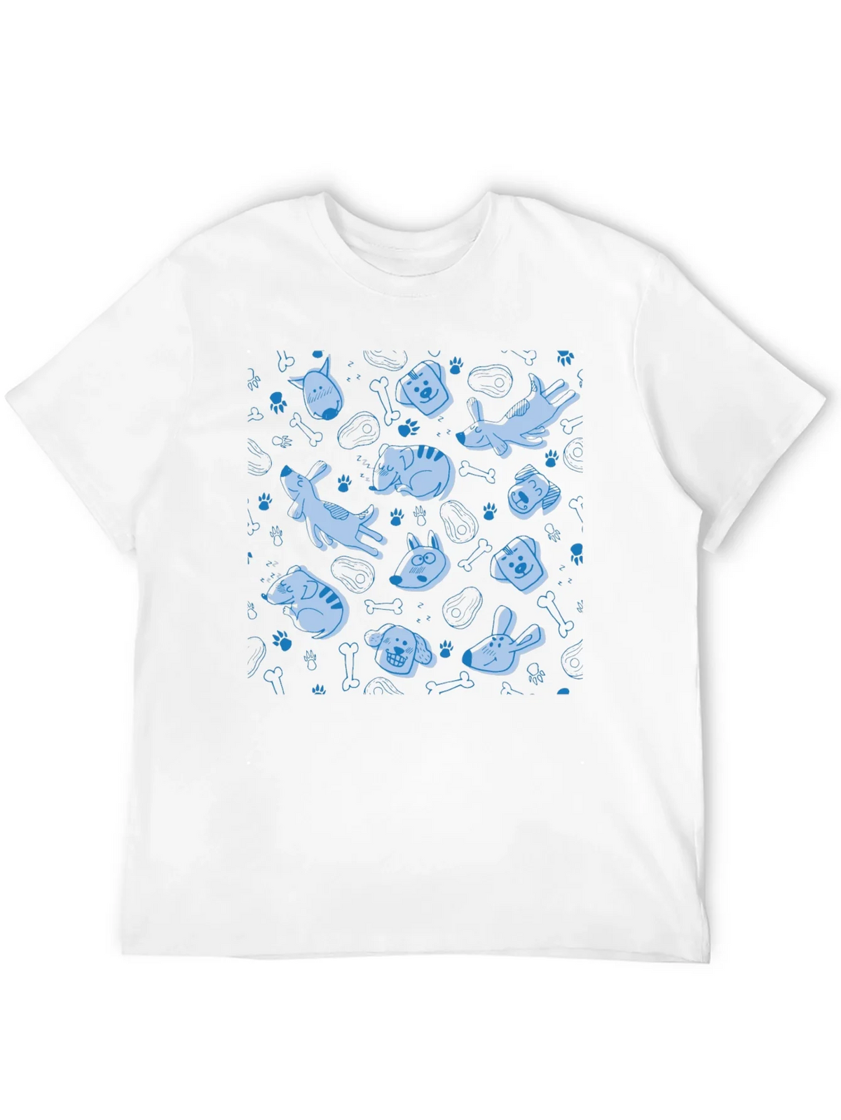 Dog Pattern Crew Neck T-Shirt - Black product image 11