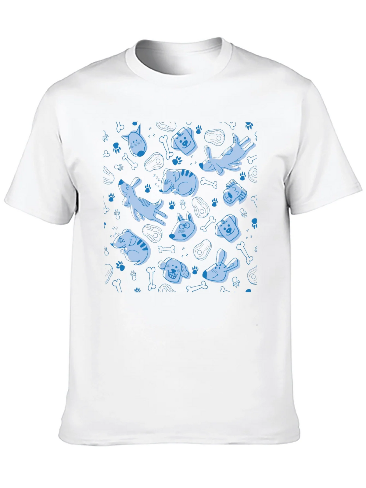 Dog Pattern Crew Neck T-Shirt - Black product image 9