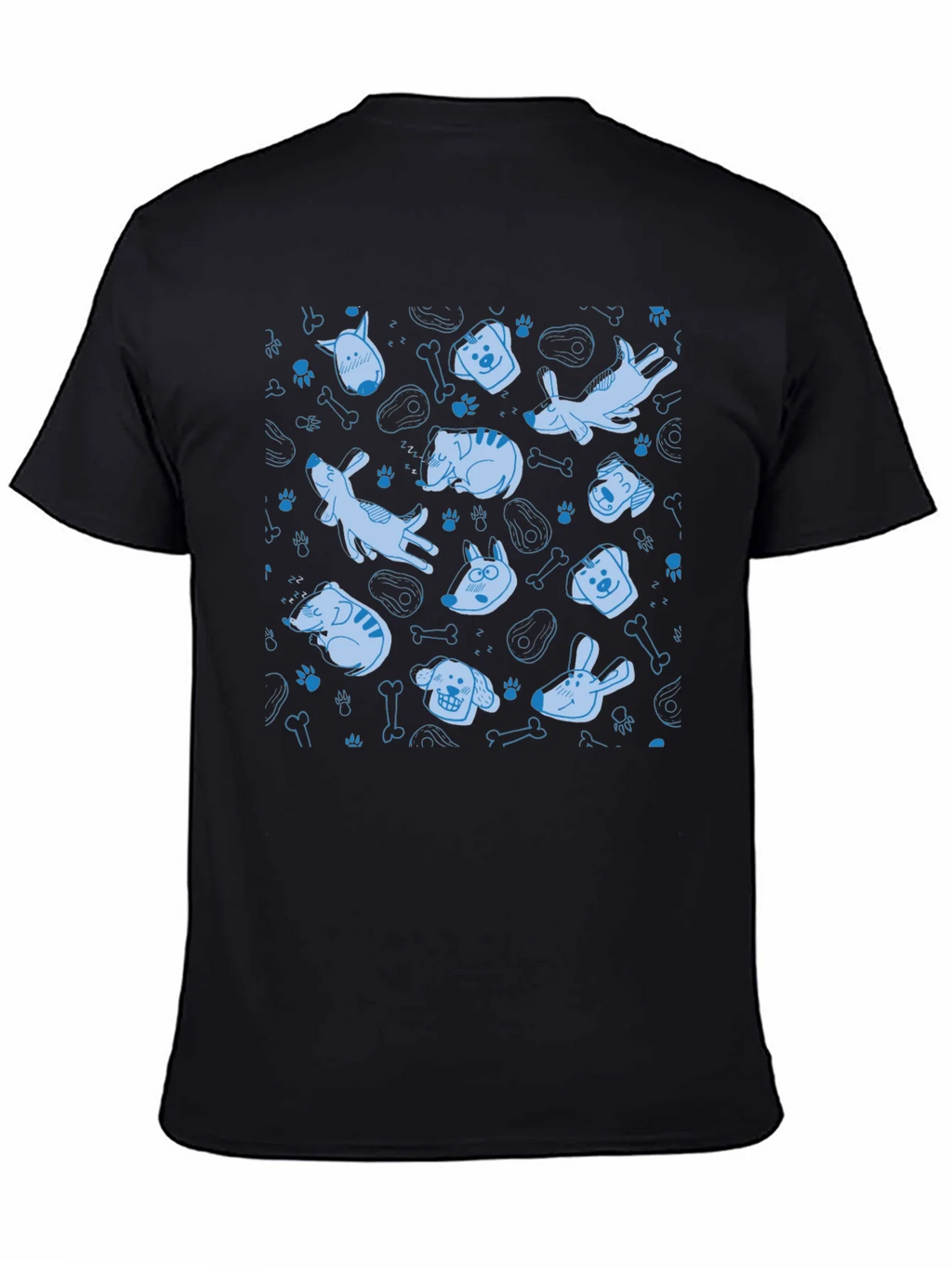 Dog Pattern Crew Neck T-Shirt - Black product image 4