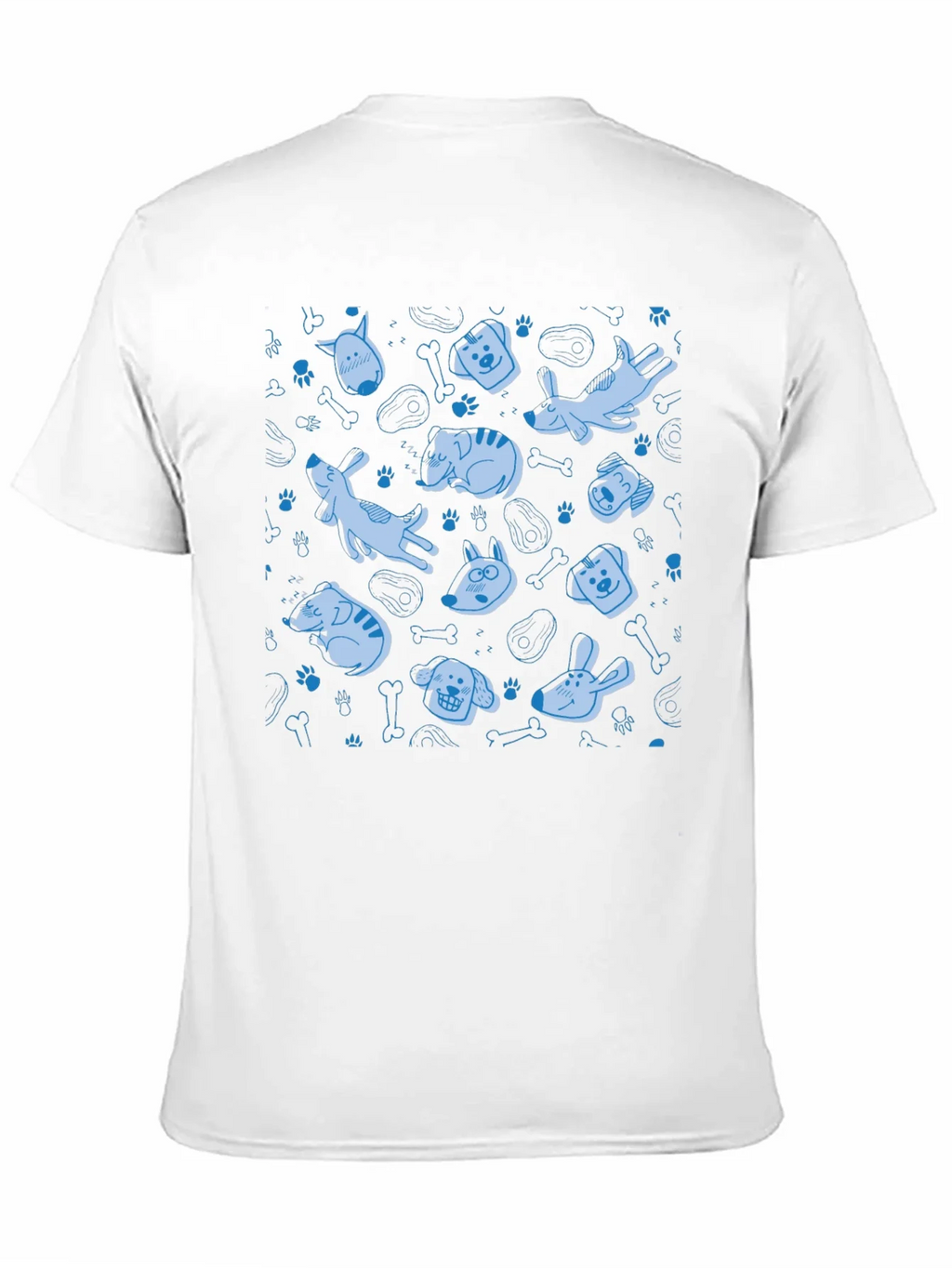 Dog Pattern Crew Neck T-Shirt - Black product image 10