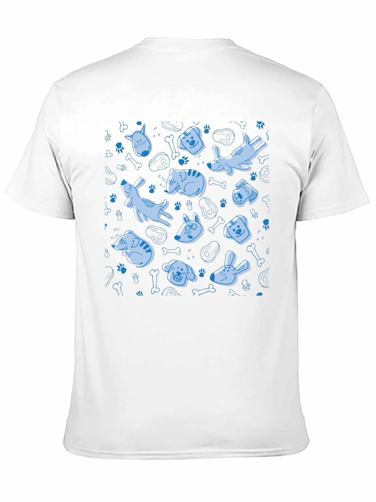 Dog Pattern Crew Neck T-Shirt - Black product image 10