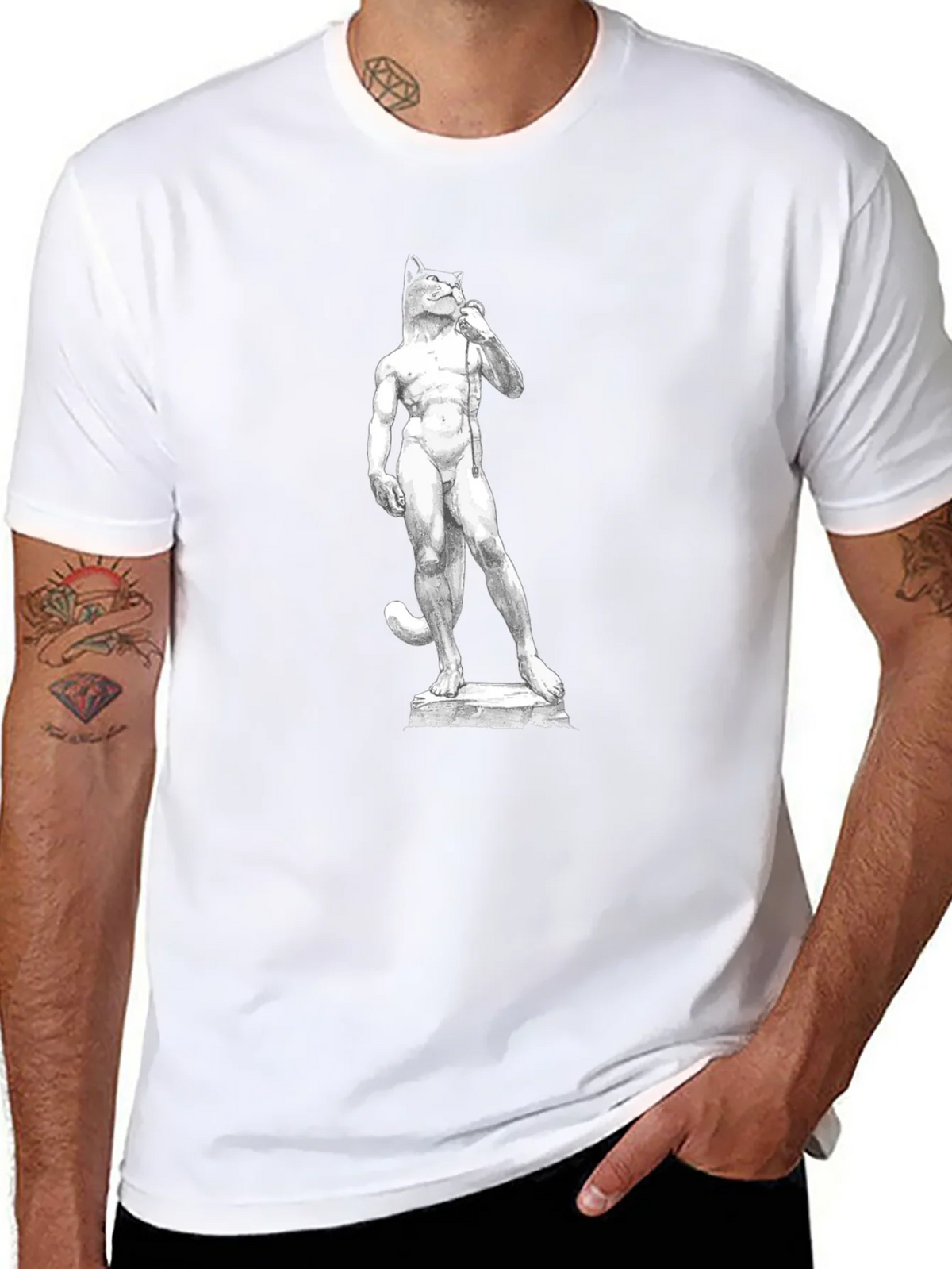 Cat-David Black T-Shirt product image 7