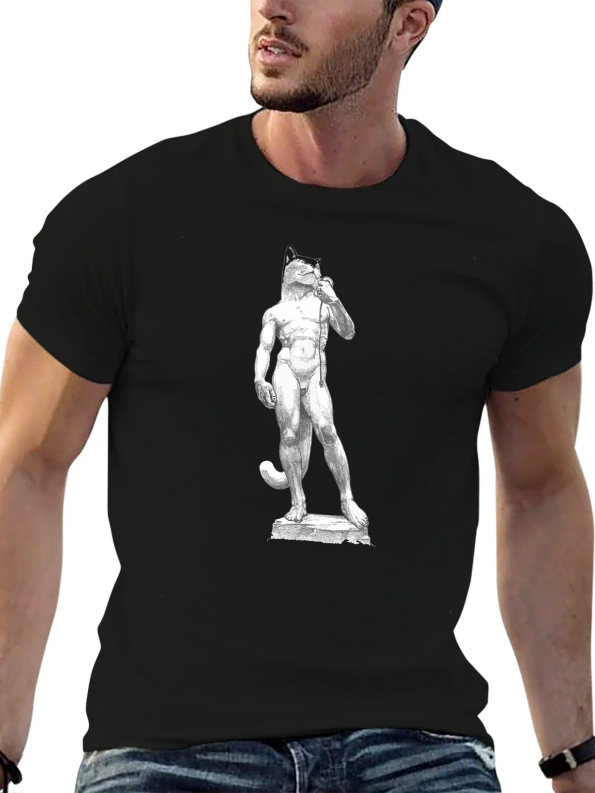 Cat-David Black T-Shirt product image 6