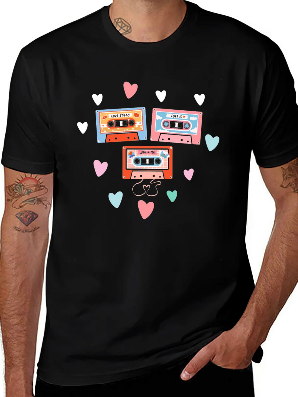 Retro Mixtape Love Story Graphic Tee product image 1