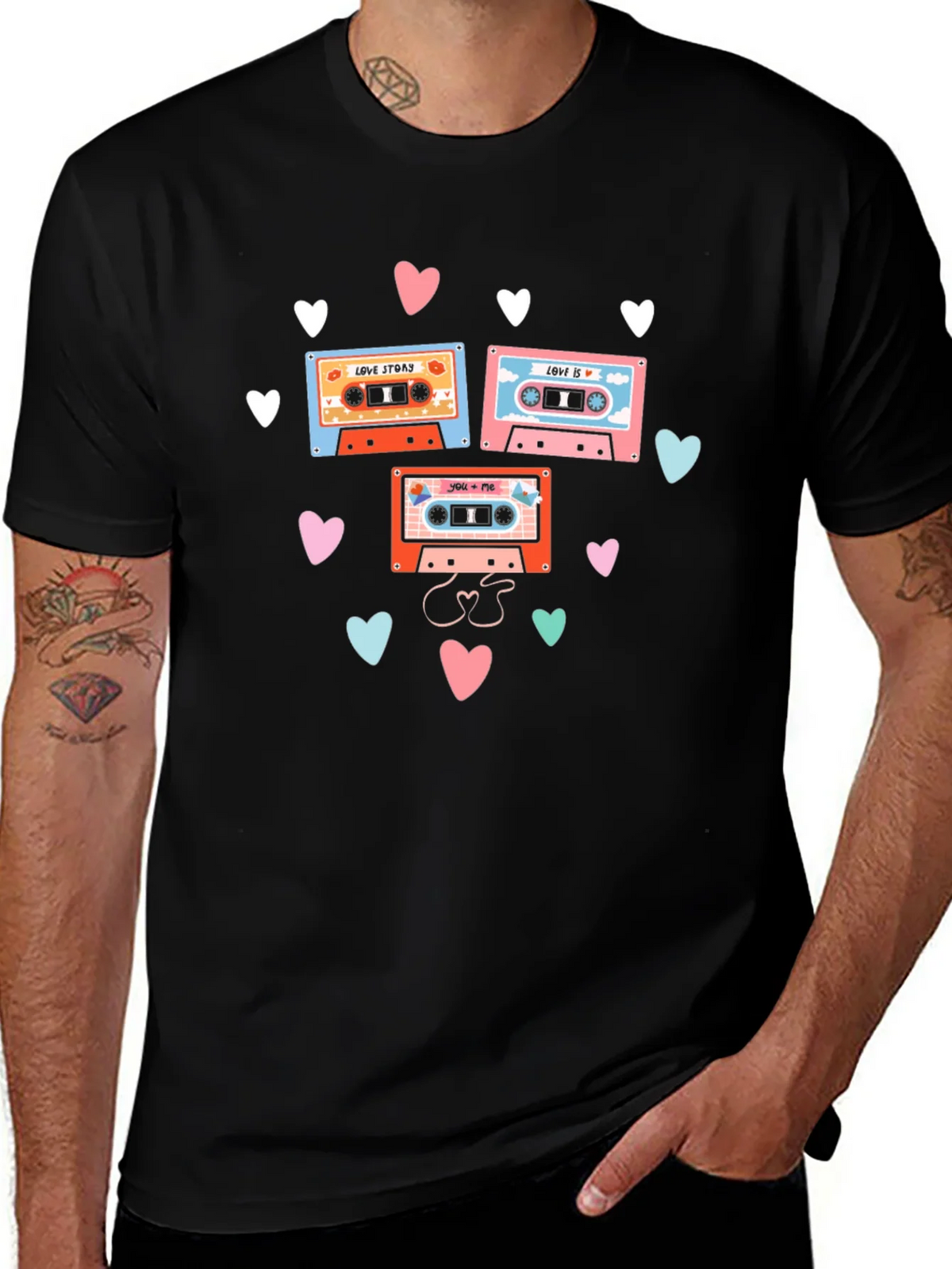 Retro Mixtape Love Story Graphic Tee product image 1